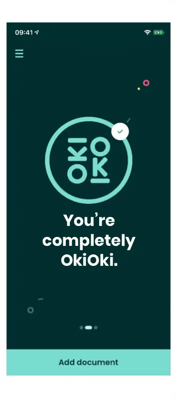 Screenshot OkiOki app EN 100 procent