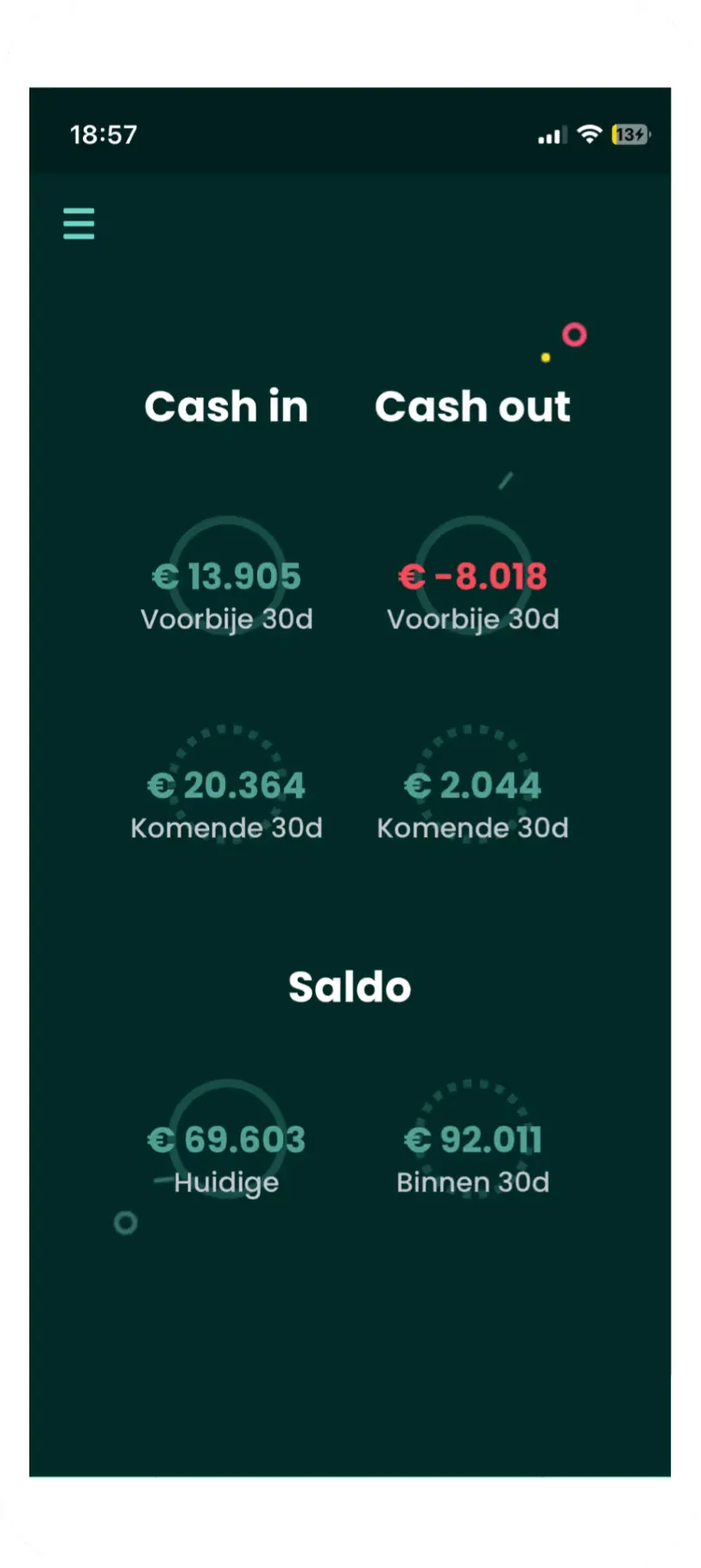 OkiOki screenshot cash in cash out NL